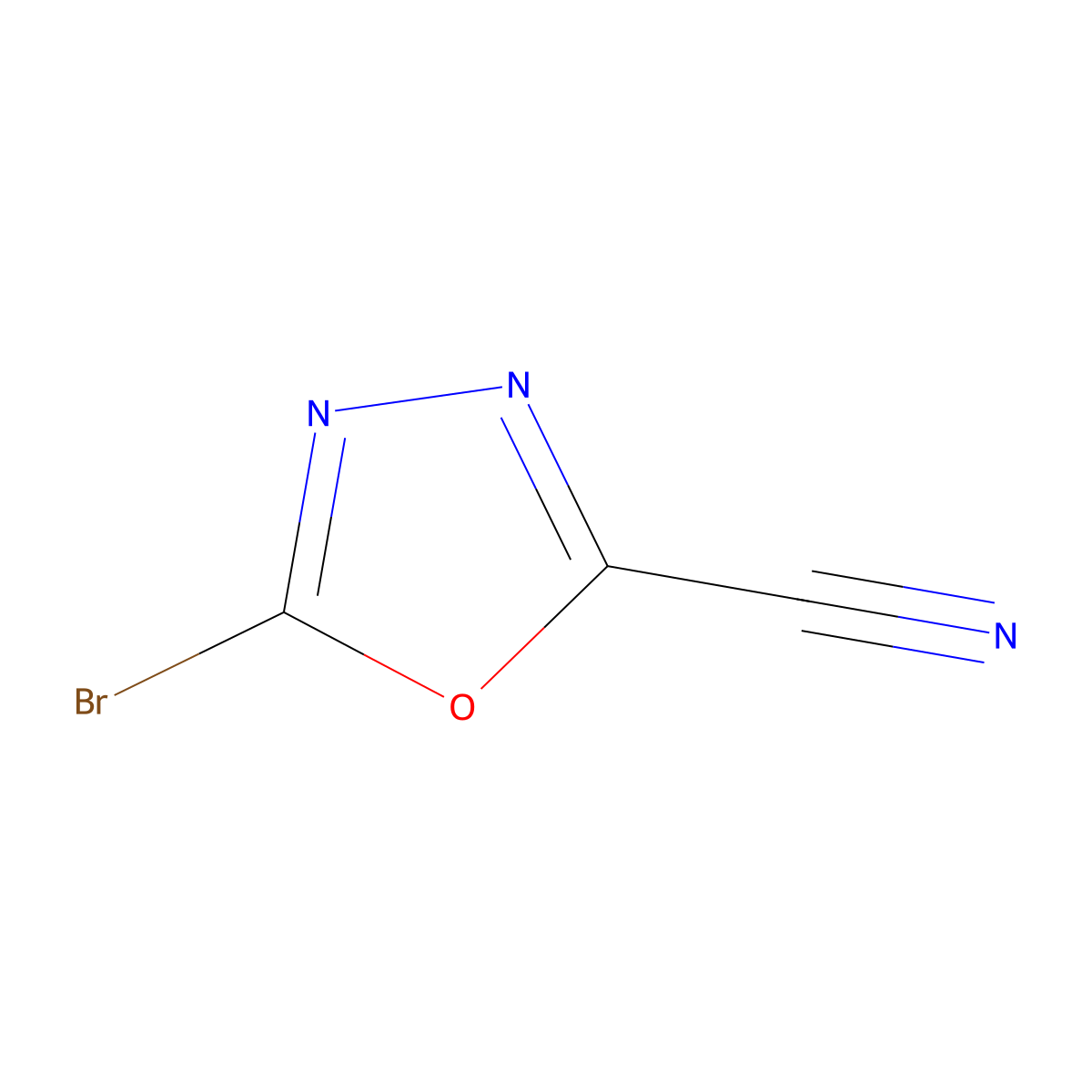 5-Bromo-1,3,4-oxadiazole-2-carbonitrile molecular structure, CAS 2091548-41-1
