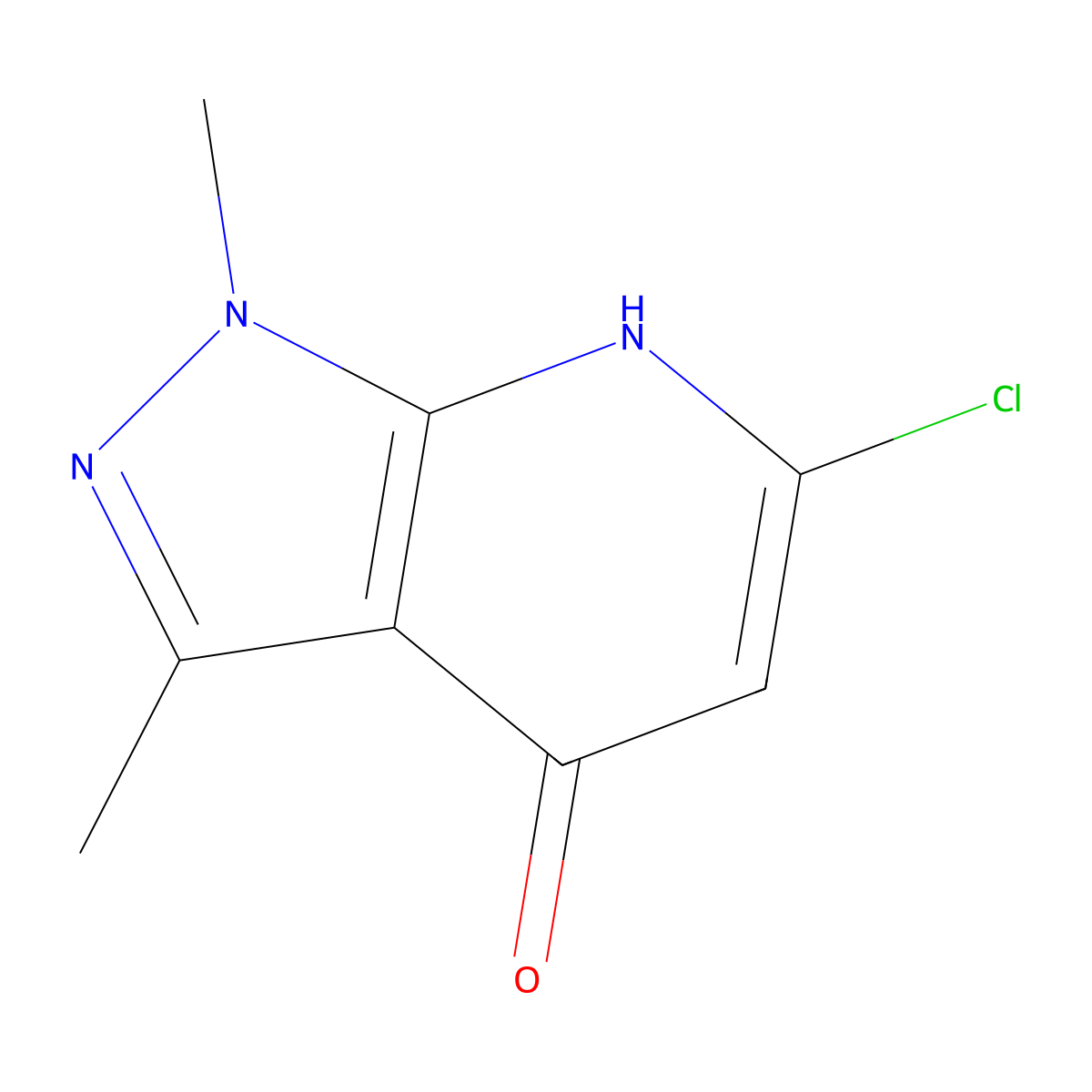 6-chloro-1,3-dimethyl-1H-pyrazolo[3,4-b]pyridin-4-ol molecular structure, CAS 2091549-02-7