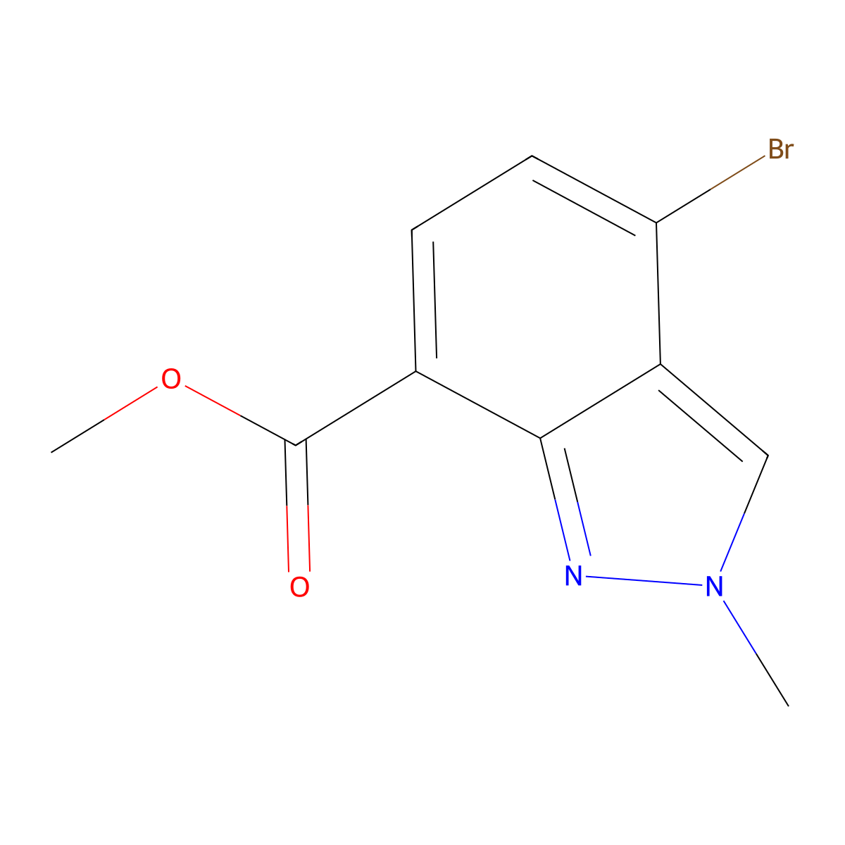 methyl 4-bromo-2-methyl-2H-indazole-7-carboxylate molecular structure, CAS 2091550-40-0
