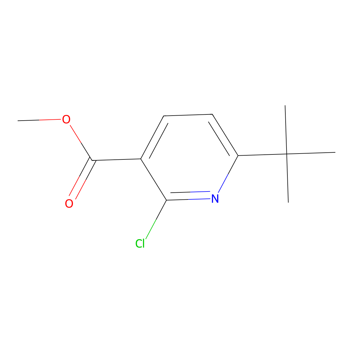 Methyl 6-(tert-Butyl)-2-chloronicotinate molecular structure, CAS 2091554-37-7