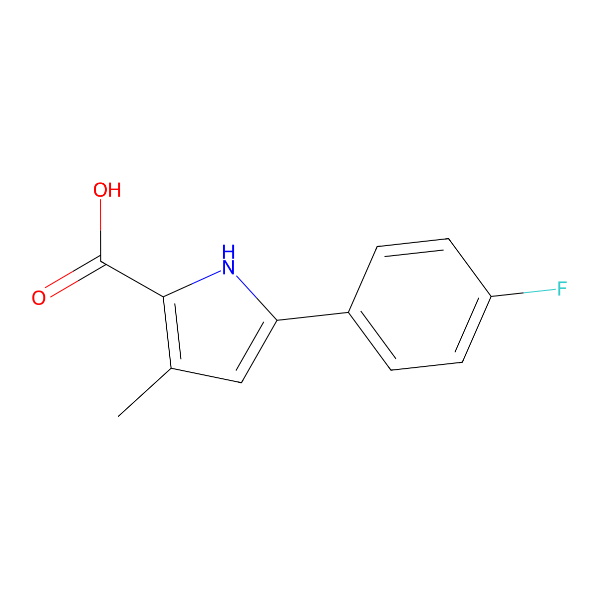 5-(4-Fluorophenyl)-3-methyl-1H-pyrrole-2-carboxylic acid molecular structure, CAS 2091559-86-1