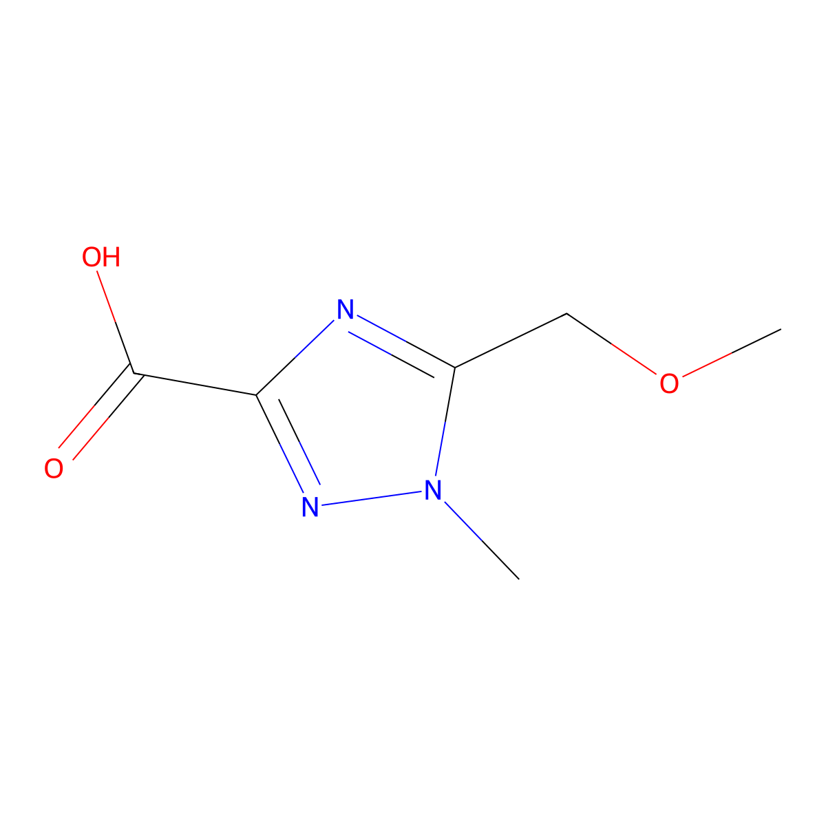 5-(Methoxymethyl)-1-methyl-1H-1,2,4-triazole-3-carboxylic acid molecular structure, CAS 2091561-60-1
