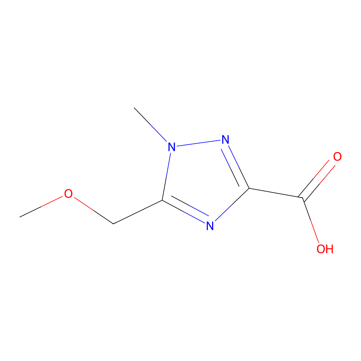 5-(Methoxymethyl)-1-methyl-1H-1,2,4-triazole-3-carboxylic acid molecular structure, CAS 2091561-60-1