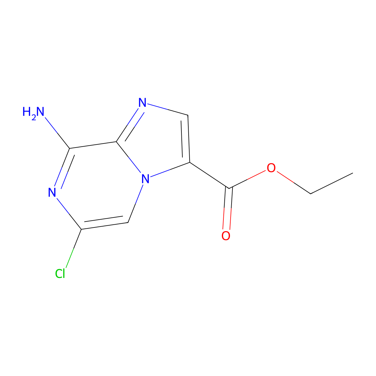 Ethyl 8-amino-6-chloroimidazo[1,2-a]pyrazine-3-carboxylate molecular structure, CAS 2091565-88-5