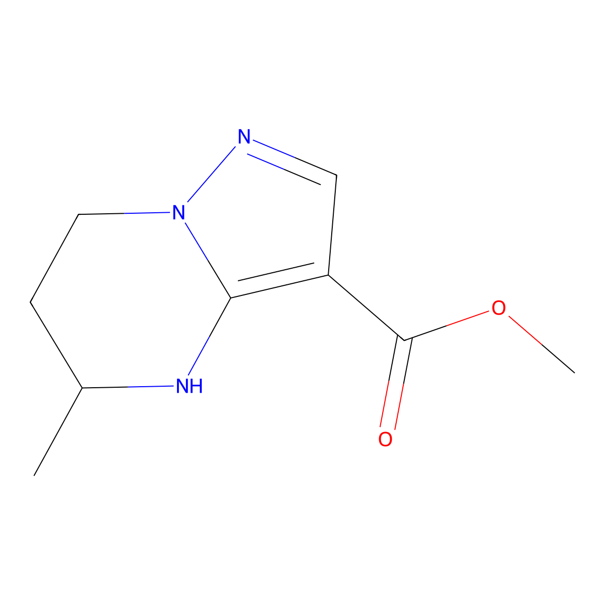 methyl 5-methyl-4H,5H,6H,7H-pyrazolo[1,5-a]pyrimidine-3-carboxylate molecular structure, CAS 2091571-61-6