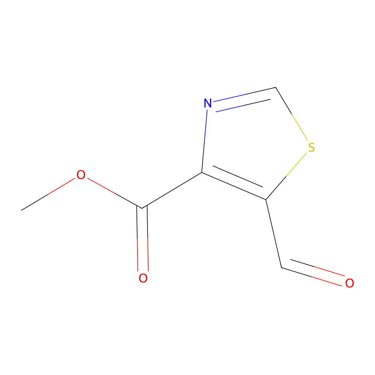 Methyl 5-formyl-1,3-thiazole-4-carboxylate molecular structure, CAS 2091576-24-6