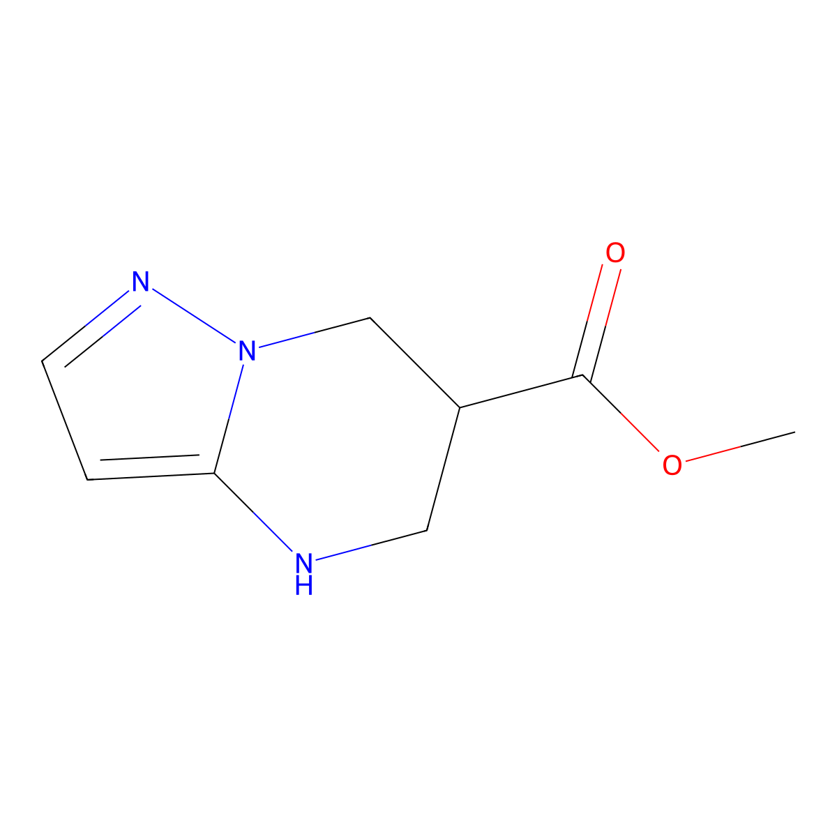 methyl 4H,5H,6H,7H-pyrazolo[1,5-a]pyrimidine-6-carboxylate molecular structure, CAS 2091578-32-2