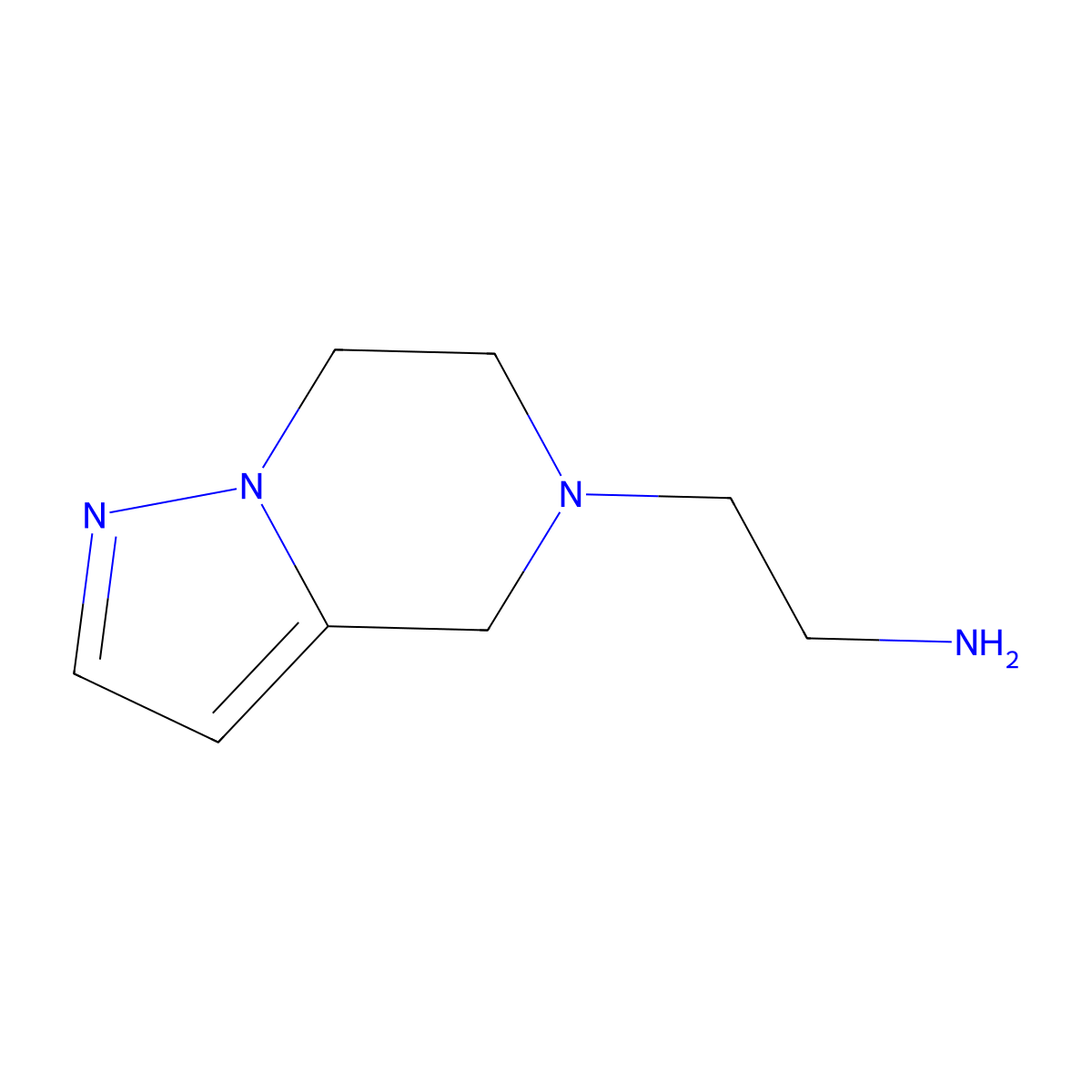 2-(6,7-dihydropyrazolo[1,5-a]pyrazin-5(4H)-yl)ethan-1-amine molecular structure, CAS 2091582-15-7
