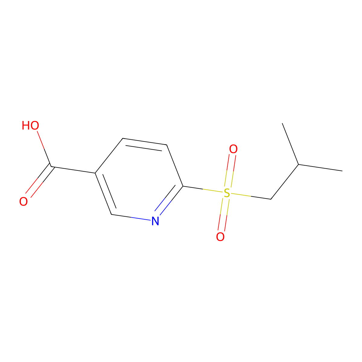 6-(2-Methylpropanesulfonyl)pyridine-3-carboxylic acid molecular structure, CAS 2091588-23-5