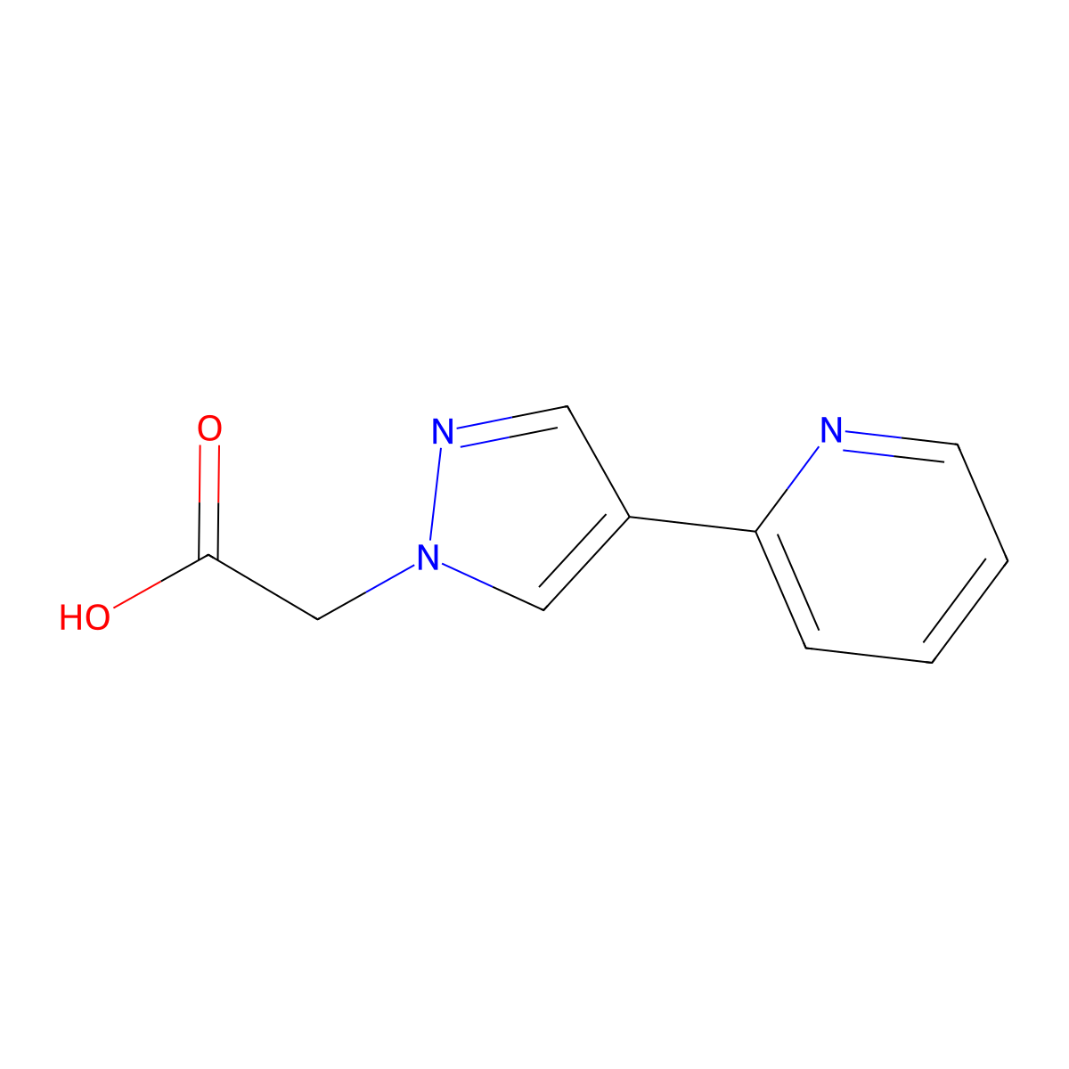 2-(4-(pyridin-2-yl)-1H-pyrazol-1-yl)acetic acid molecular structure, CAS 2091591-58-9