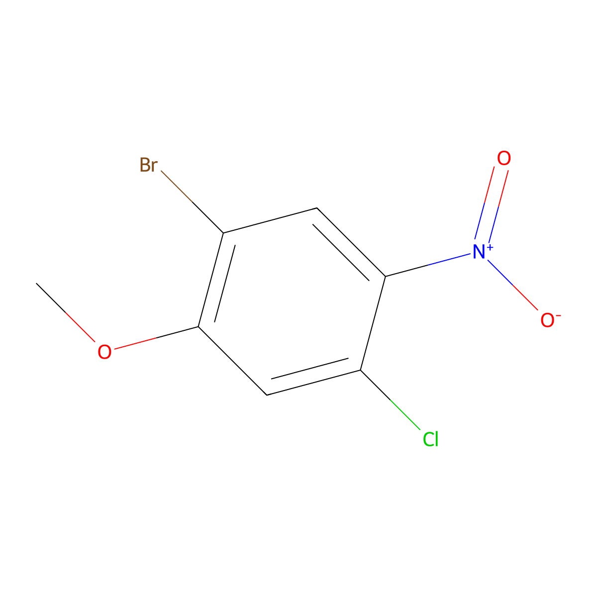 1-Bromo-4-chloro-2-methoxy-5-nitrobenzene molecular structure, CAS 2091592-74-2