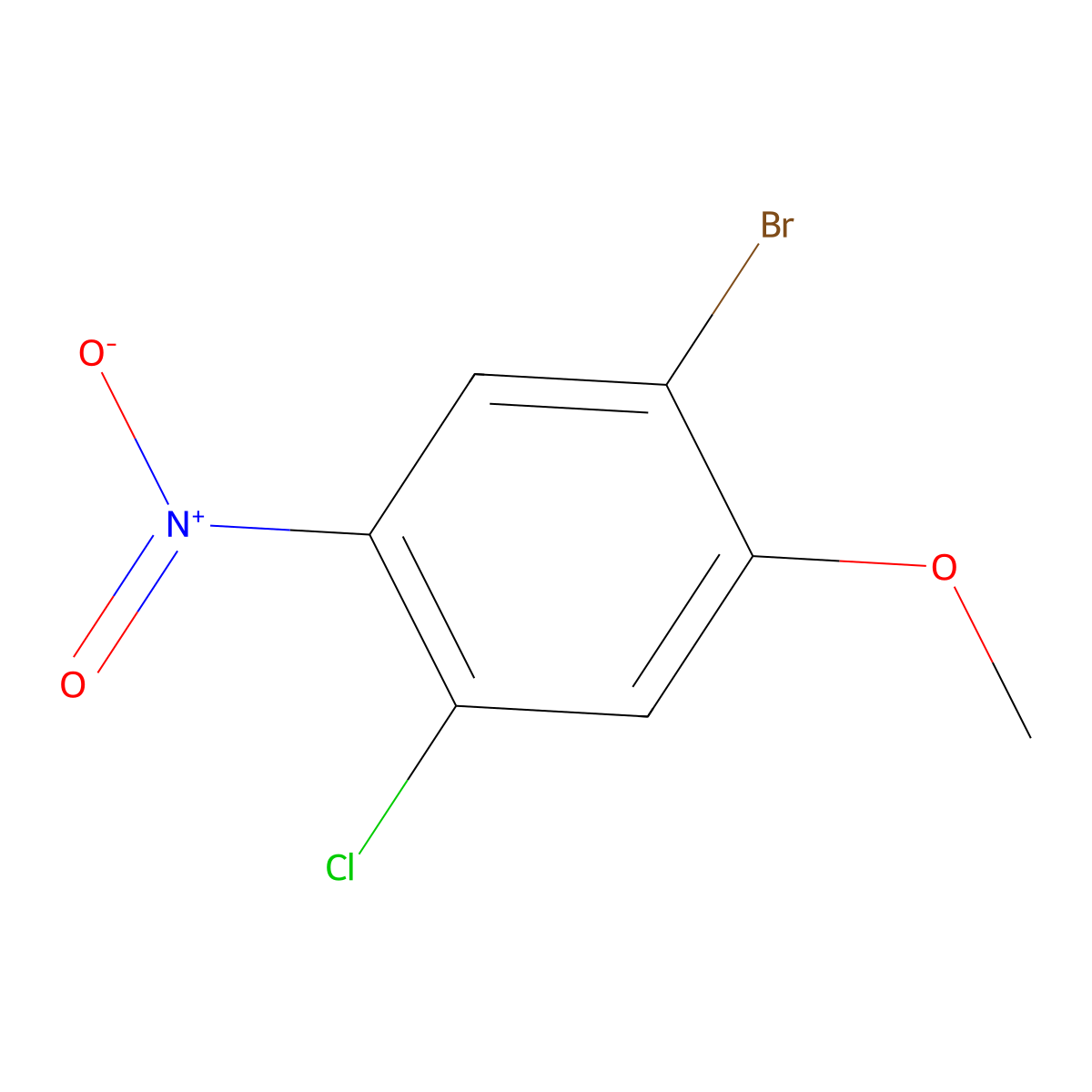 1-Bromo-4-chloro-2-methoxy-5-nitrobenzene molecular structure, CAS 2091592-74-2