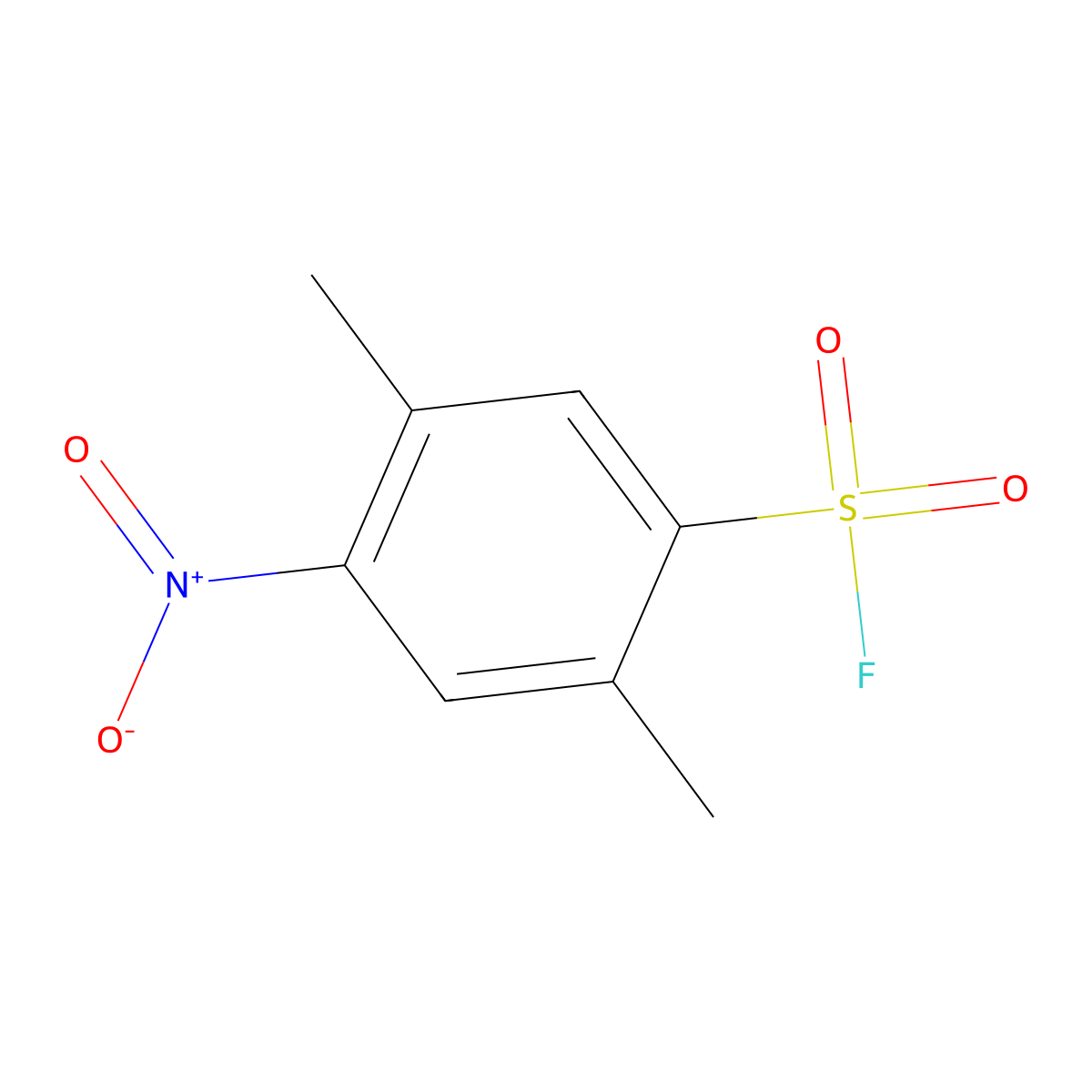 2,5-Dimethyl-4-nitrobenzene-1-sulfonyl fluoride molecular structure, CAS 2091593-11-0