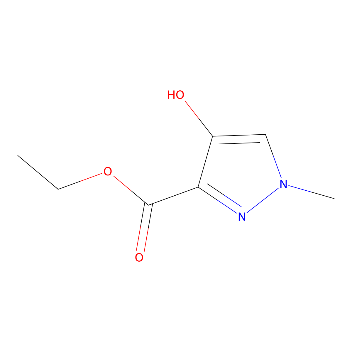 ethyl 4-hydroxy-1-methyl-1H-pyrazole-3-carboxylate molecular structure, CAS 2091596-47-1