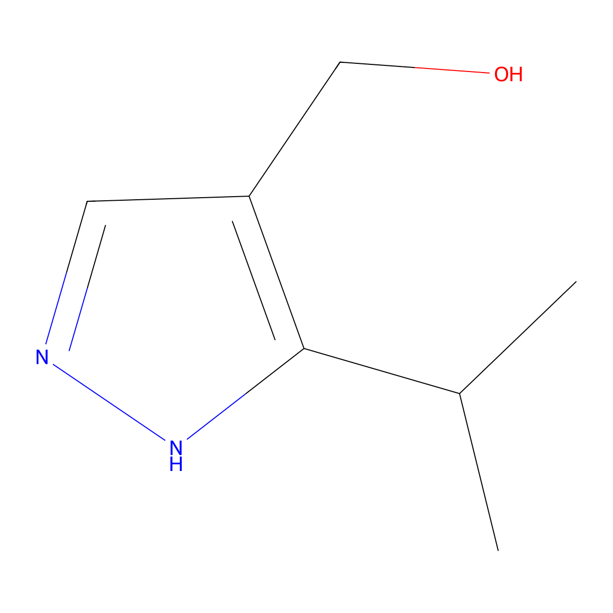 (5-isopropyl-1H-pyrazol-4-yl)methanol molecular structure, CAS 2091597-49-6