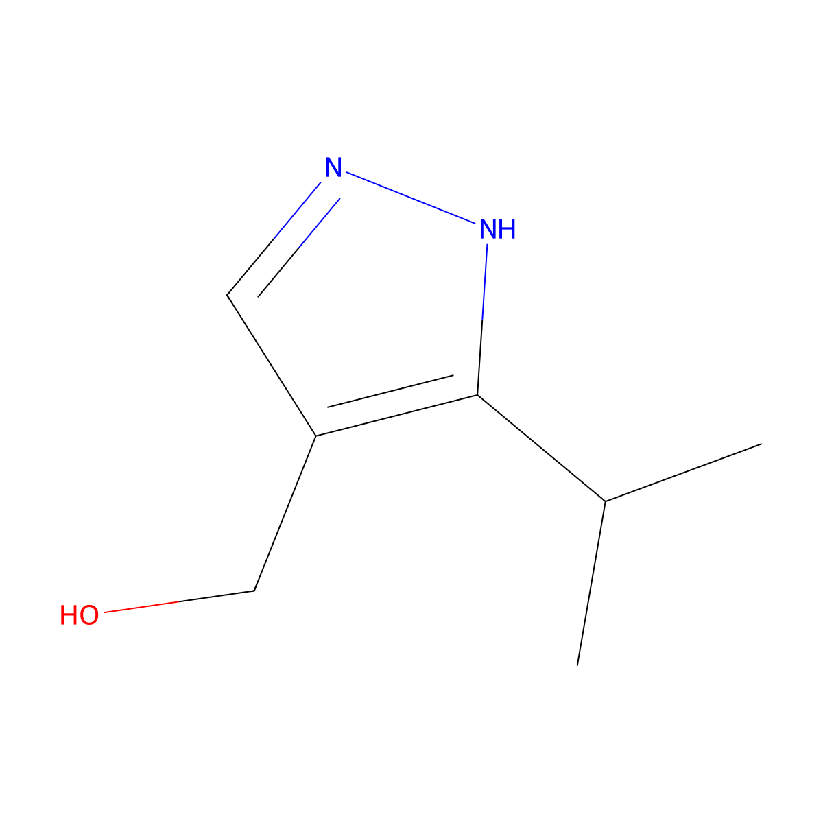 (5-isopropyl-1H-pyrazol-4-yl)methanol molecular structure, CAS 2091597-49-6