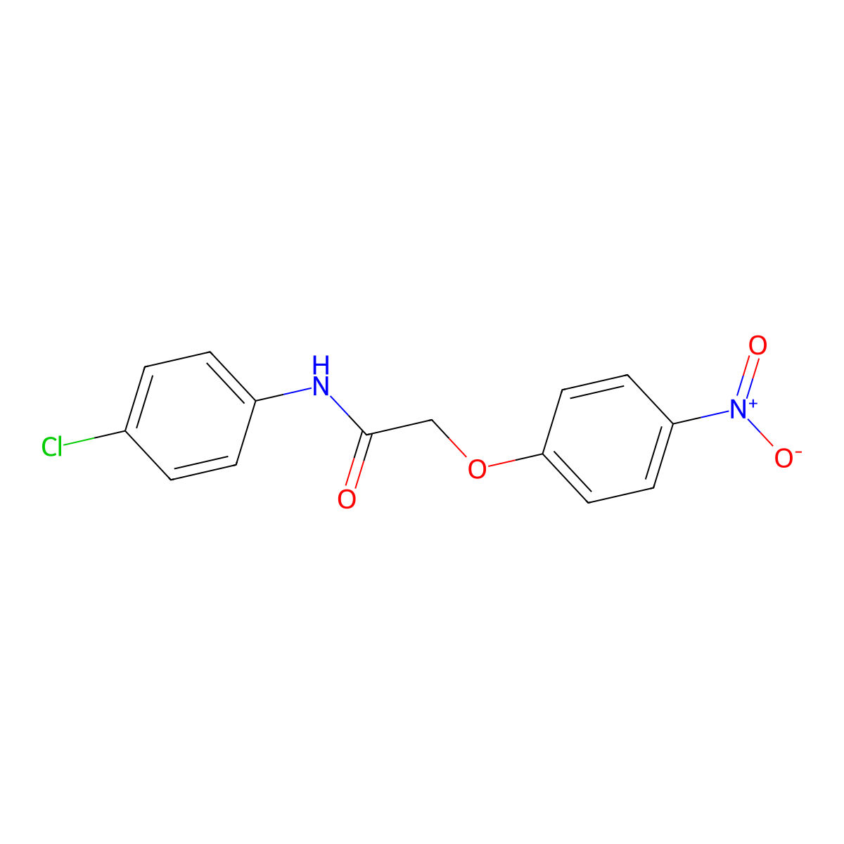 N-(4-chlorophenyl)-2-(4-nitrophenoxy)acetamide molecular structure, CAS 20916-22-7