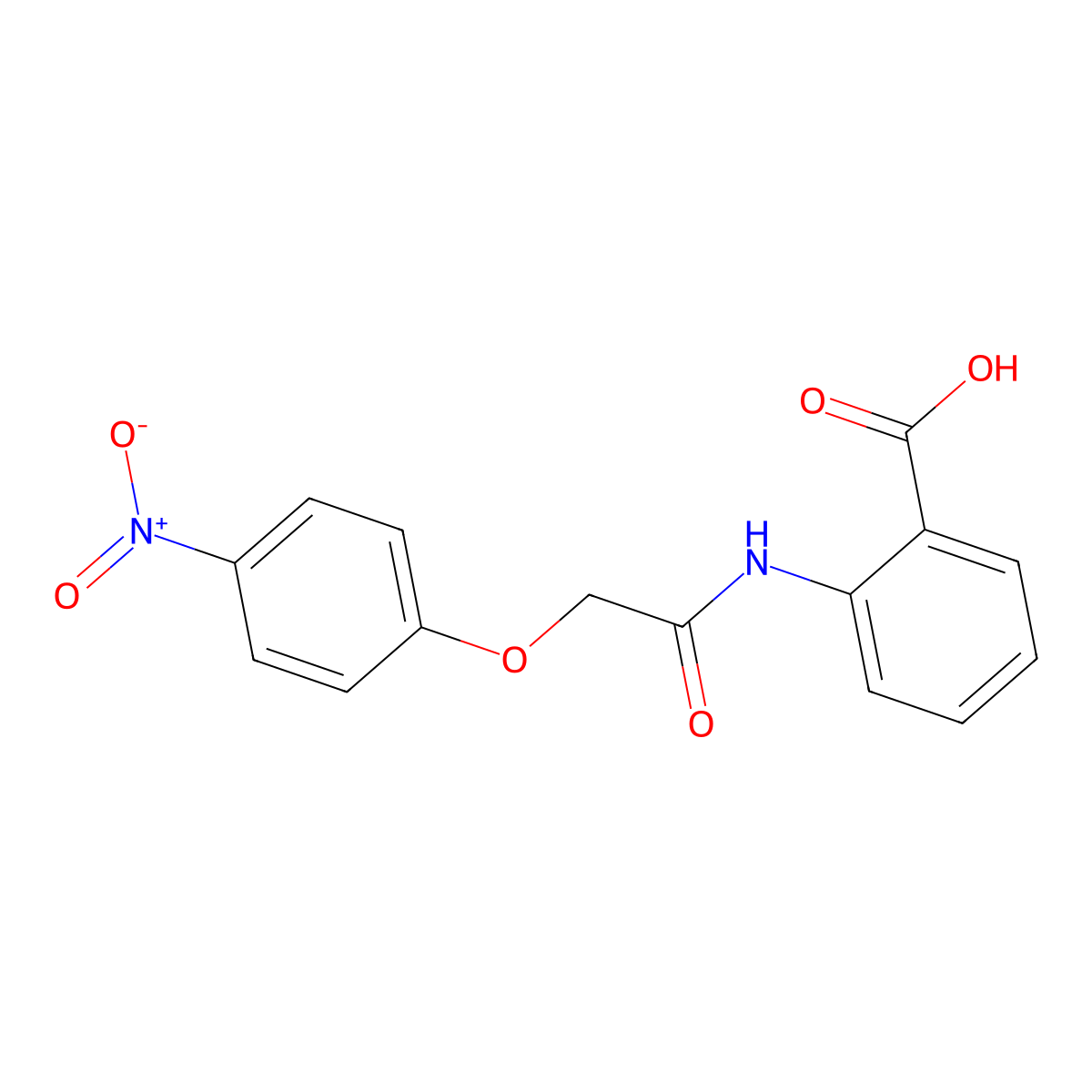 2-{[(4-Nitrophenoxy)acetyl]amino}benzoic acid molecular structure, CAS 20916-26-1