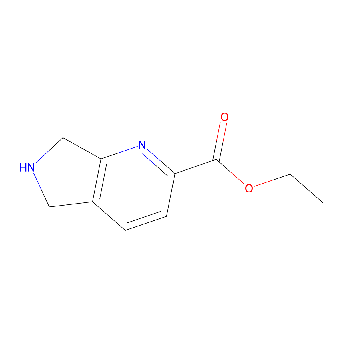ethyl 5H,6H,7H-pyrrolo[3,4-b]pyridine-2-carboxylate molecular structure, CAS 2091600-06-3