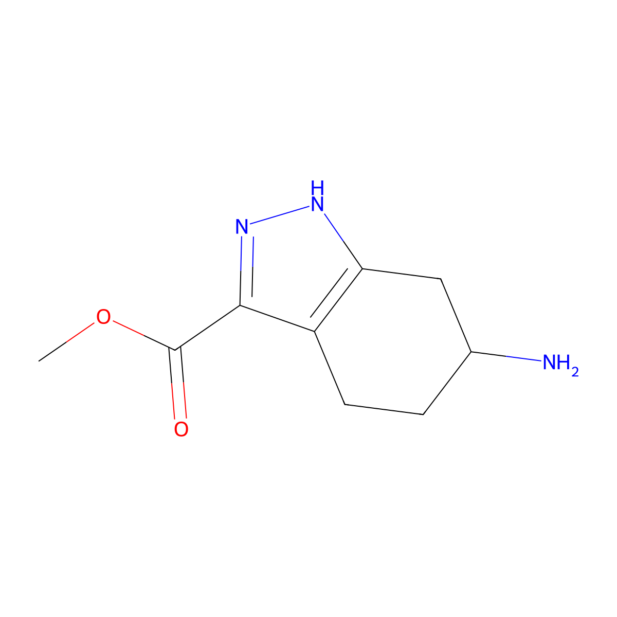 methyl 6-amino-4,5,6,7-tetrahydro-1H-indazole-3-carboxylate molecular structure, CAS 2091602-23-0