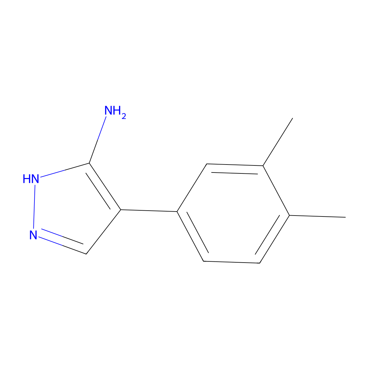 4-(3,4-dimethylphenyl)-1H-pyrazol-5-amine molecular structure, CAS 2091604-76-9