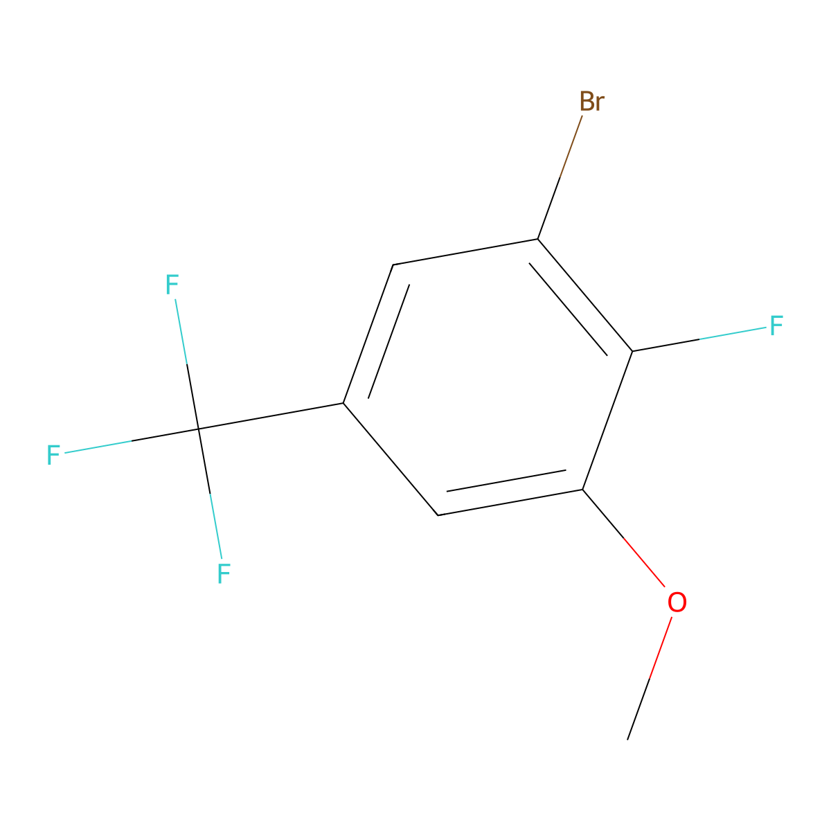 1-Bromo-2-fluoro-3-methoxy-5-(trifluoromethyl)benzene molecular structure, CAS 2091605-16-0