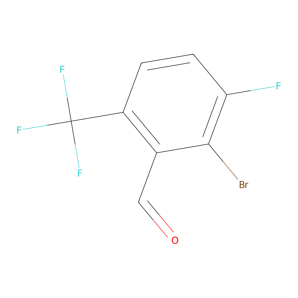 2-Bromo-3-fluoro-6-(trifluoromethyl)benzaldehyde molecular structure, CAS 2091605-26-2
