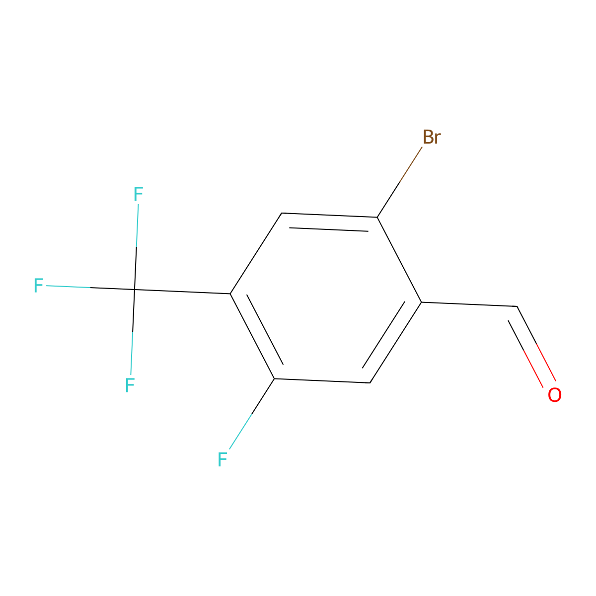2-Bromo-5-fluoro-4-(trifluoromethyl)benzaldehyde molecular structure, CAS 2091605-30-8