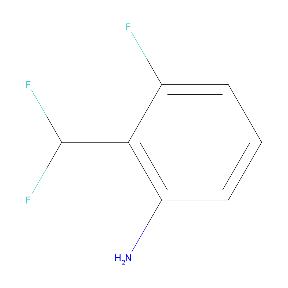2-(Difluoromethyl)-3-fluoroaniline molecular structure, CAS 2091605-37-5