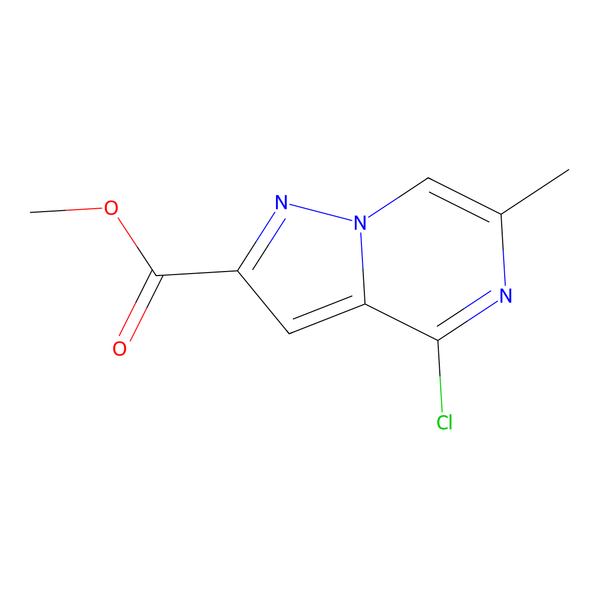 Methyl 4-chloro-6-methylpyrazolo[1,5-a]pyrazine-2-carboxylate molecular structure, CAS 2091608-83-0
