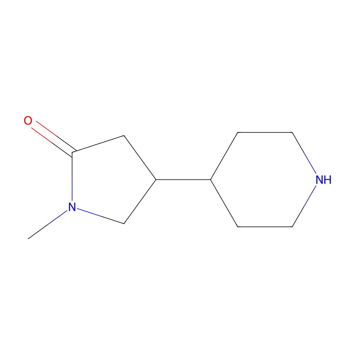 1-Methyl-4-(piperidin-4-yl)pyrrolidin-2-one molecular structure, CAS 2091609-18-4