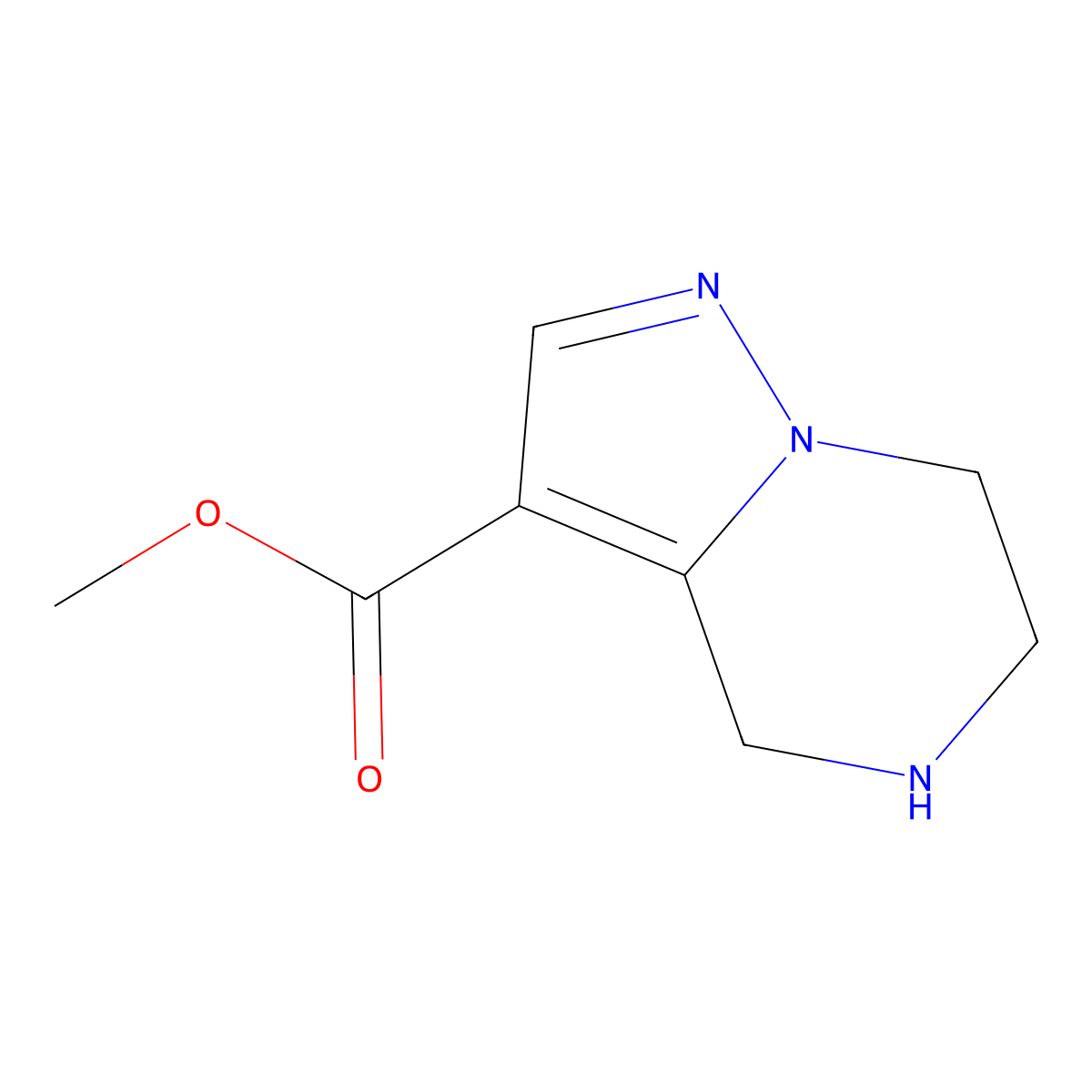 Methyl 4H,5H,6H,7H-pyrazolo[1,5-a]pyrazine-3-carboxylate molecular structure, CAS 2091610-44-3