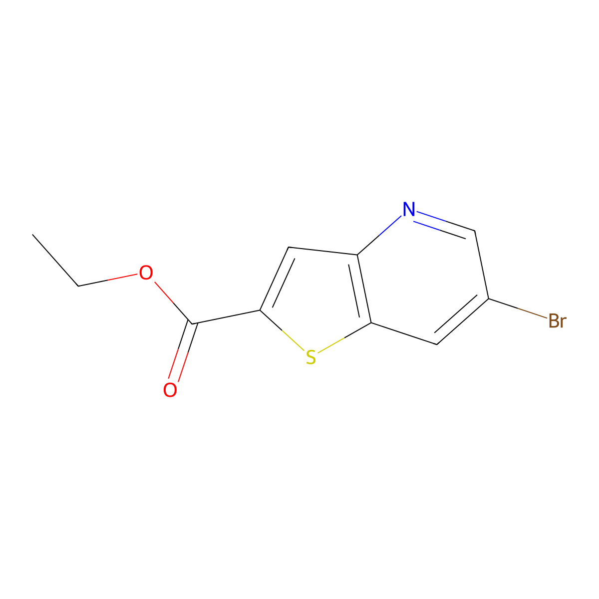 Ethyl 6-bromothieno[3,2-b]pyridine-2-carboxylate molecular structure, CAS 2091613-39-5