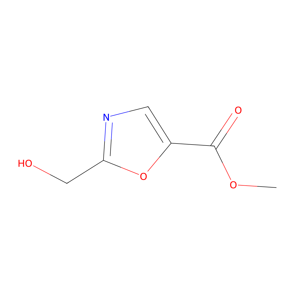 Methyl 2-(hydroxymethyl)oxazole-5-carboxylate molecular structure, CAS 2091614-28-5