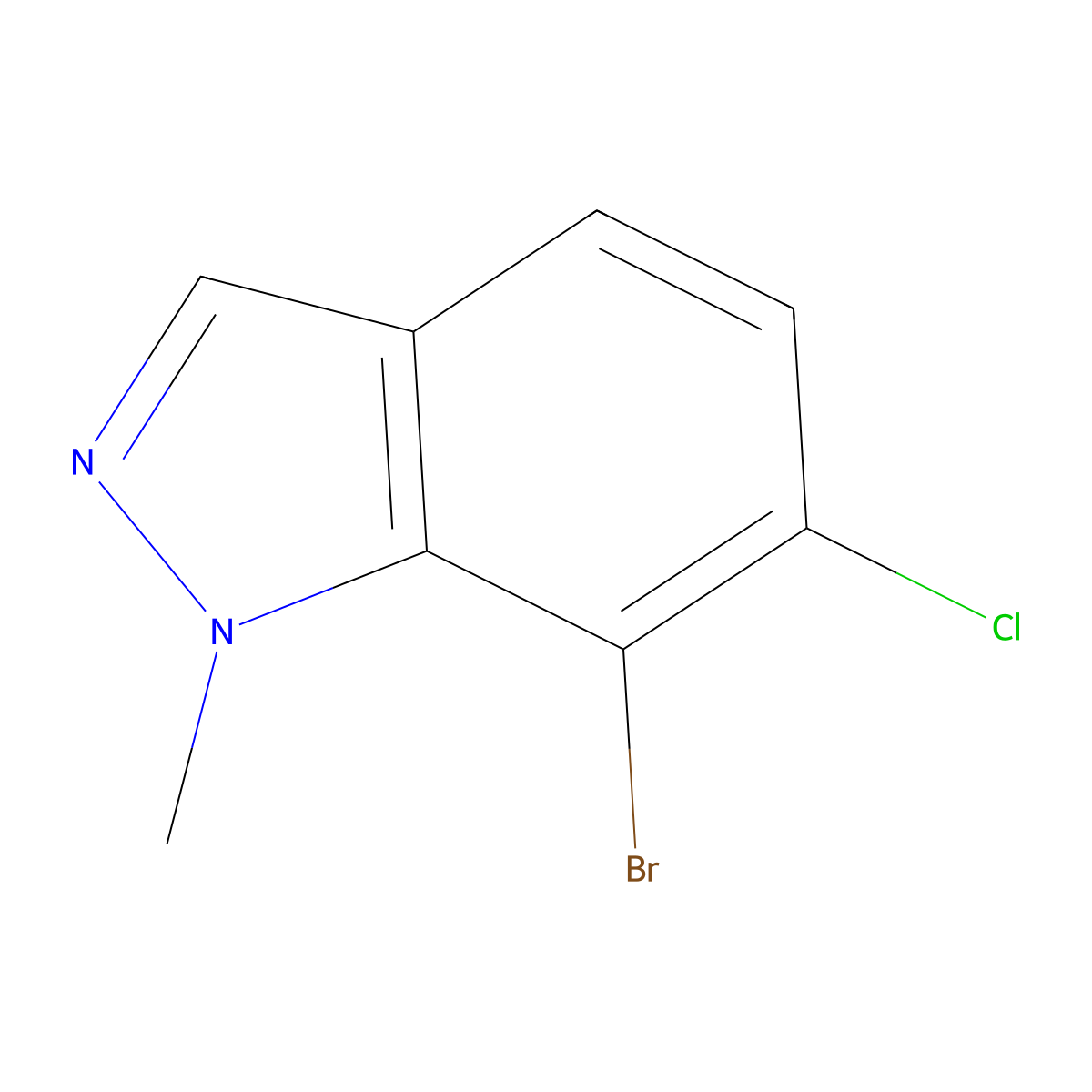 7-Bromo-6-chloro-1-methyl-indazole molecular structure, CAS 2091616-78-1