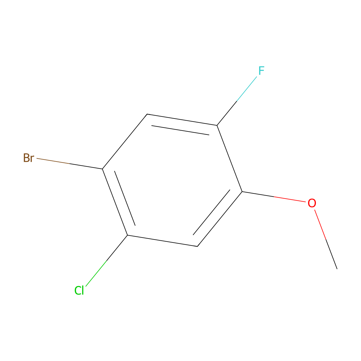 1-Bromo-2-chloro-5-fluoro-4-methoxybenzene molecular structure, CAS 2091617-93-3