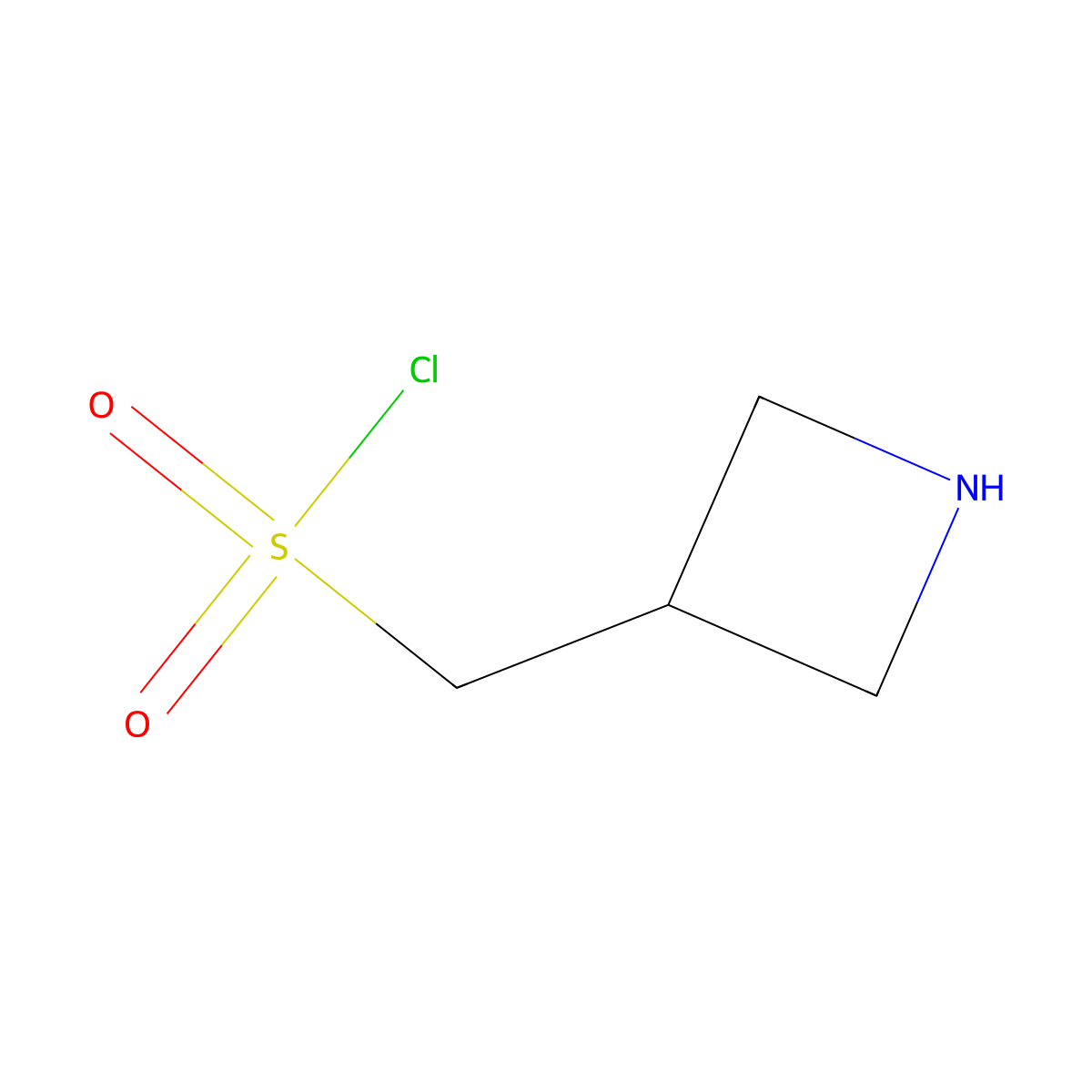 (Azetidin-3-yl)methanesulfonyl chloride molecular structure, CAS 2091618-00-5
