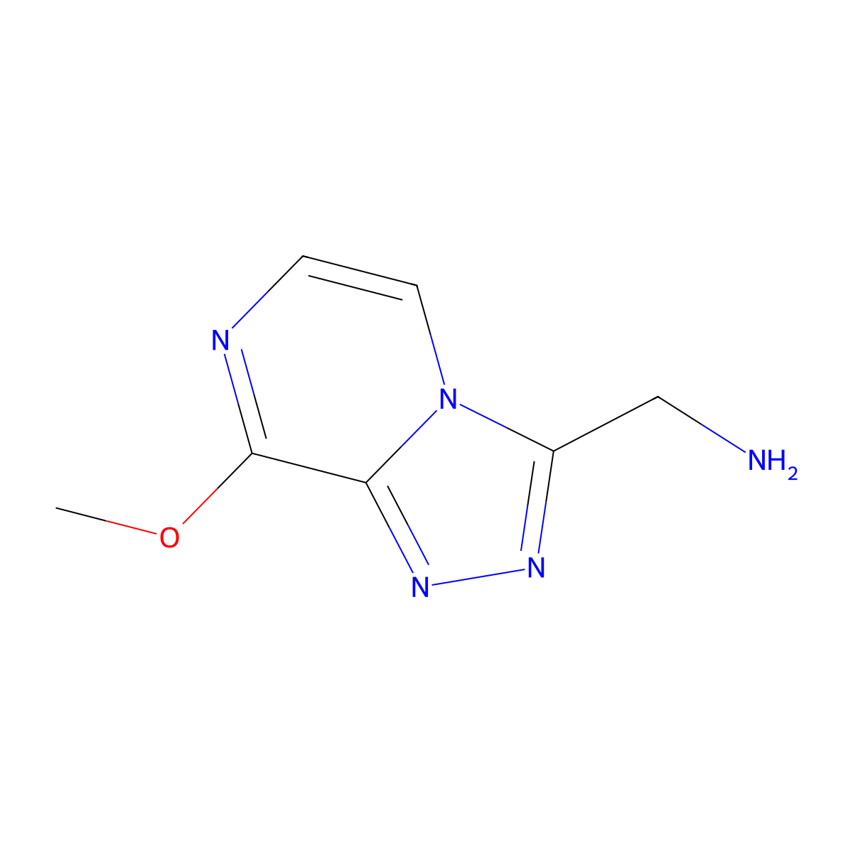 {8-Methoxy-[1,2,4]triazolo[4,3-a]pyrazin-3-yl}methanamine molecular structure, CAS 2091618-79-8
