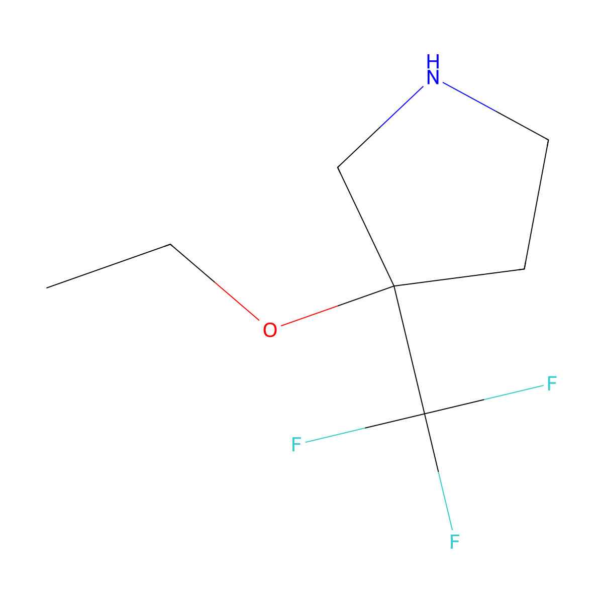 3-Ethoxy-3-(trifluoromethyl)pyrrolidine molecular structure, CAS 2091619-35-9