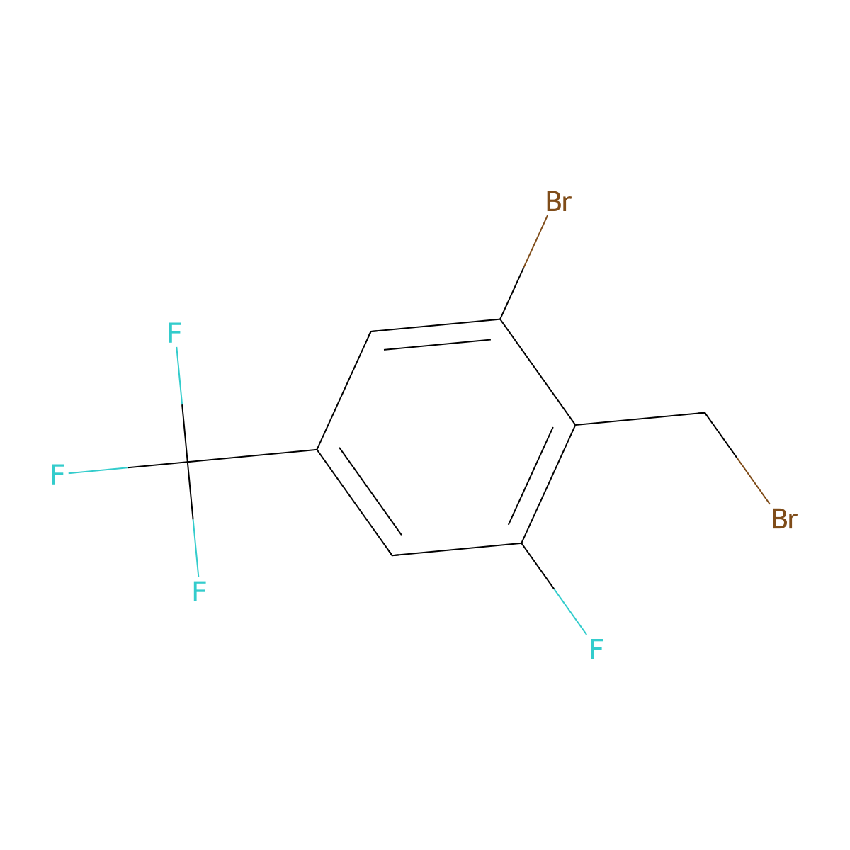 1-Bromo-2-(bromomethyl)-3-fluoro-5-(trifluoromethyl)benzene molecular structure, CAS 2091622-24-9