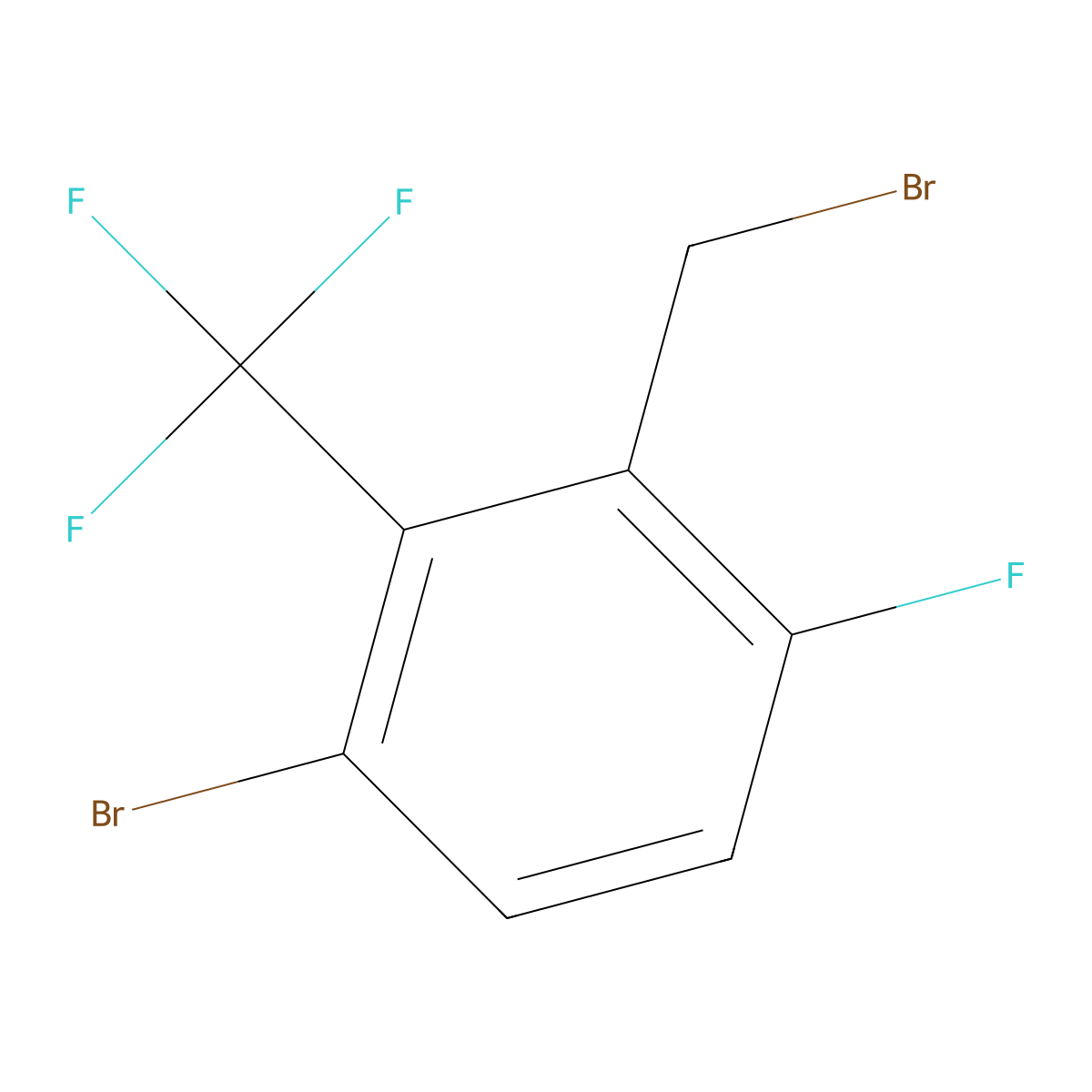 3-Bromo-6-fluoro-2-(trifluoromethyl)benzyl bromide molecular structure, CAS 2091622-35-2