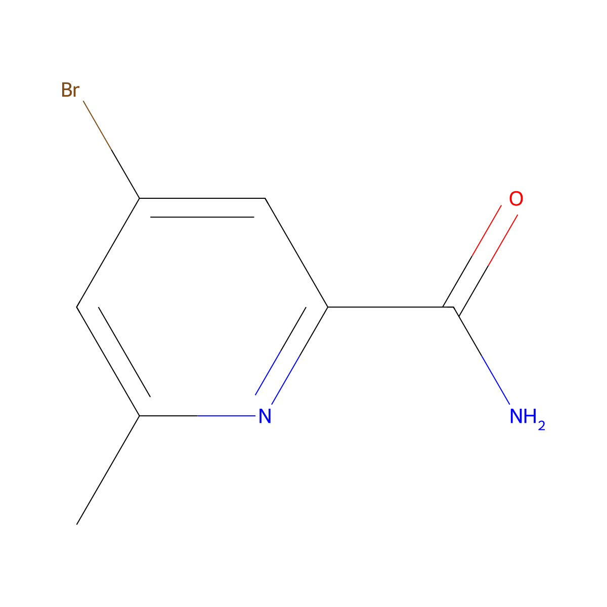 4-Bromo-6-methylpicolinamide molecular structure, CAS 2091623-00-4