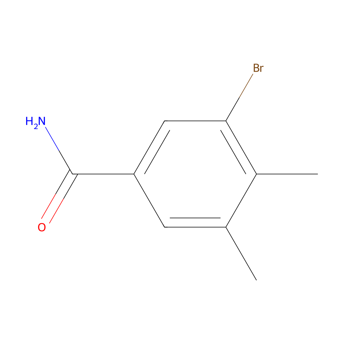 Benzamide, 3-bromo-4,5-dimethyl- molecular structure, CAS 2091623-46-8