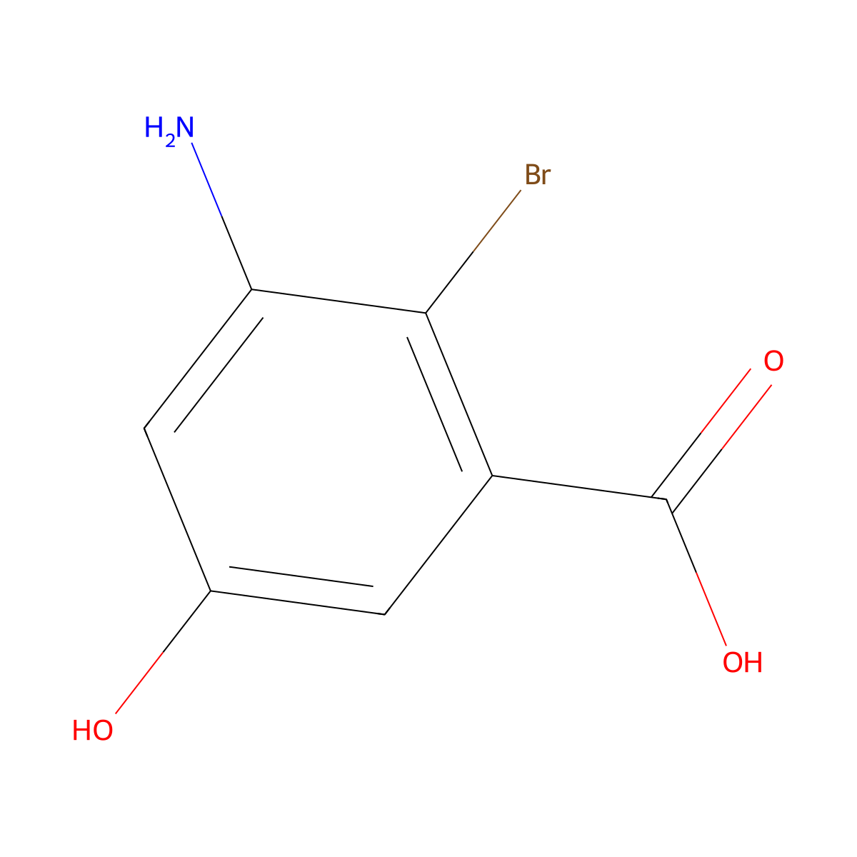 3-Amino-2-bromo-5-hydroxybenzoic acid molecular structure, CAS 2091623-85-5