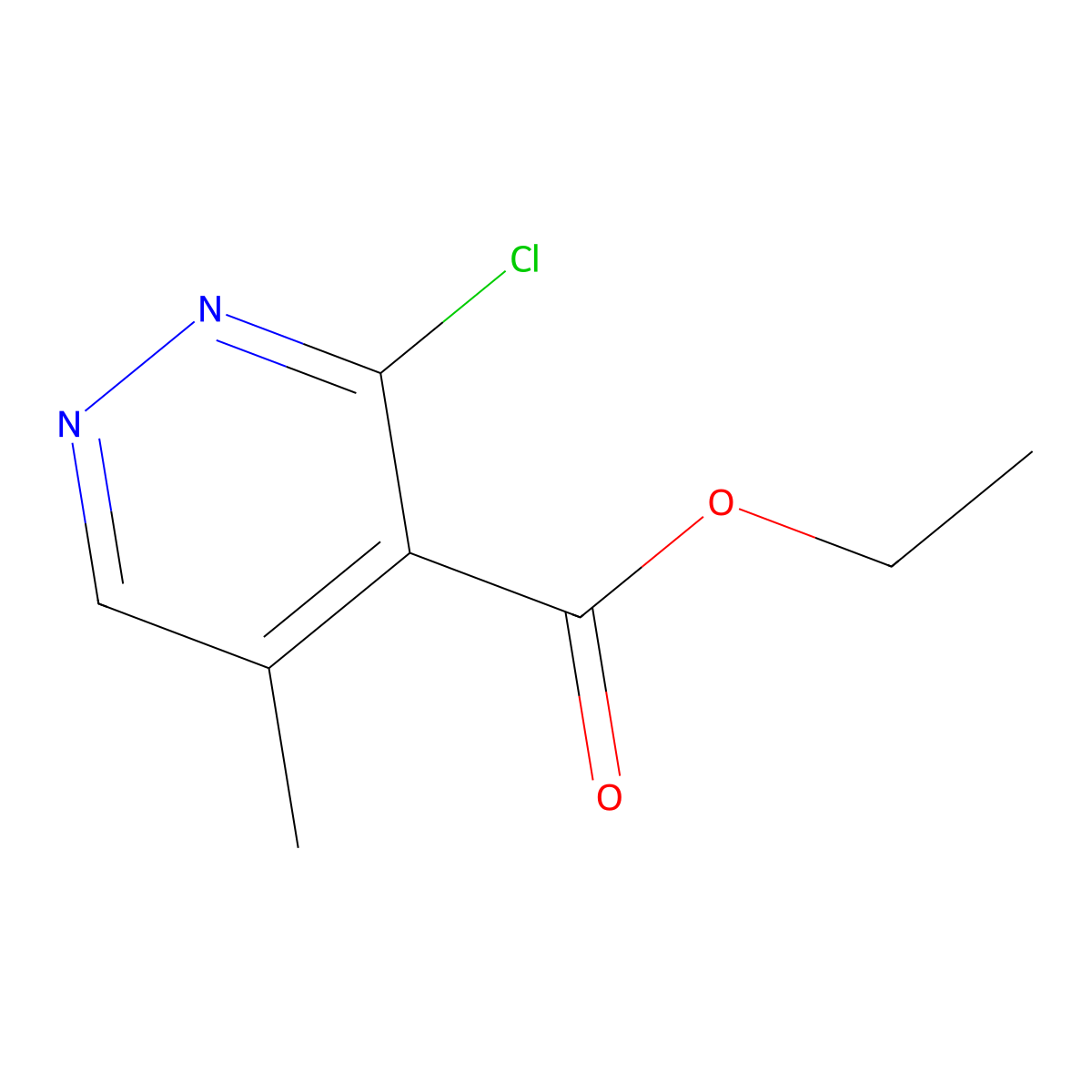 Ethyl 3-chloro-5-methylpyridazine-4-carboxylate molecular structure, CAS 2091625-18-0