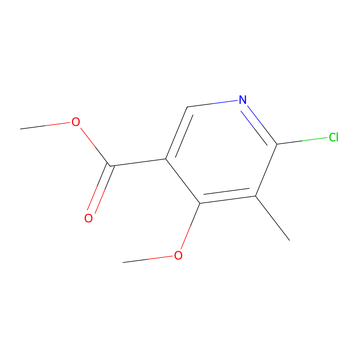 Methyl 6-chloro-4-methoxy-5-methylnicotinate molecular structure, CAS 2091625-24-8