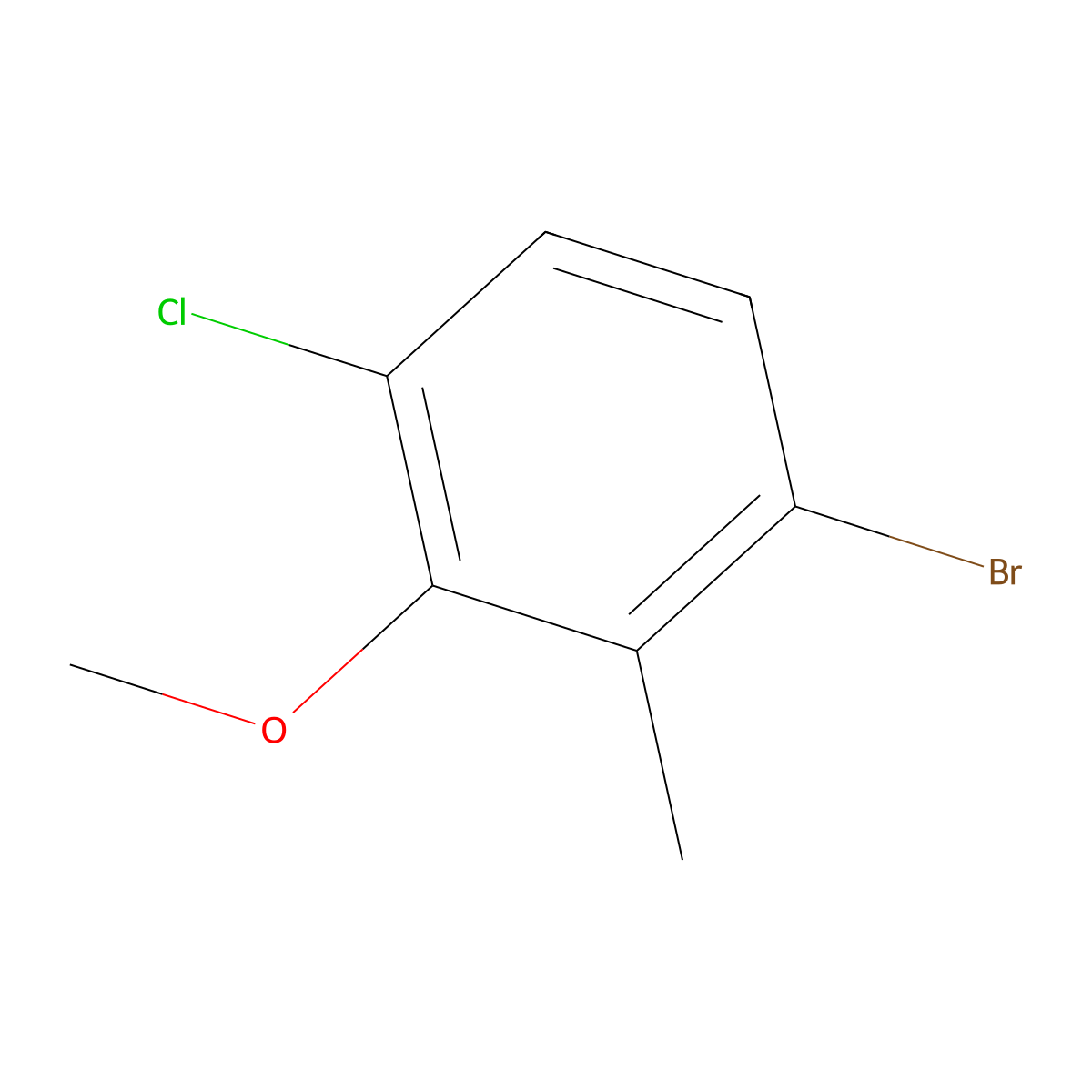 1-Bromo-4-chloro-3-methoxy-2-methylbenZene molecular structure, CAS 2091625-51-1