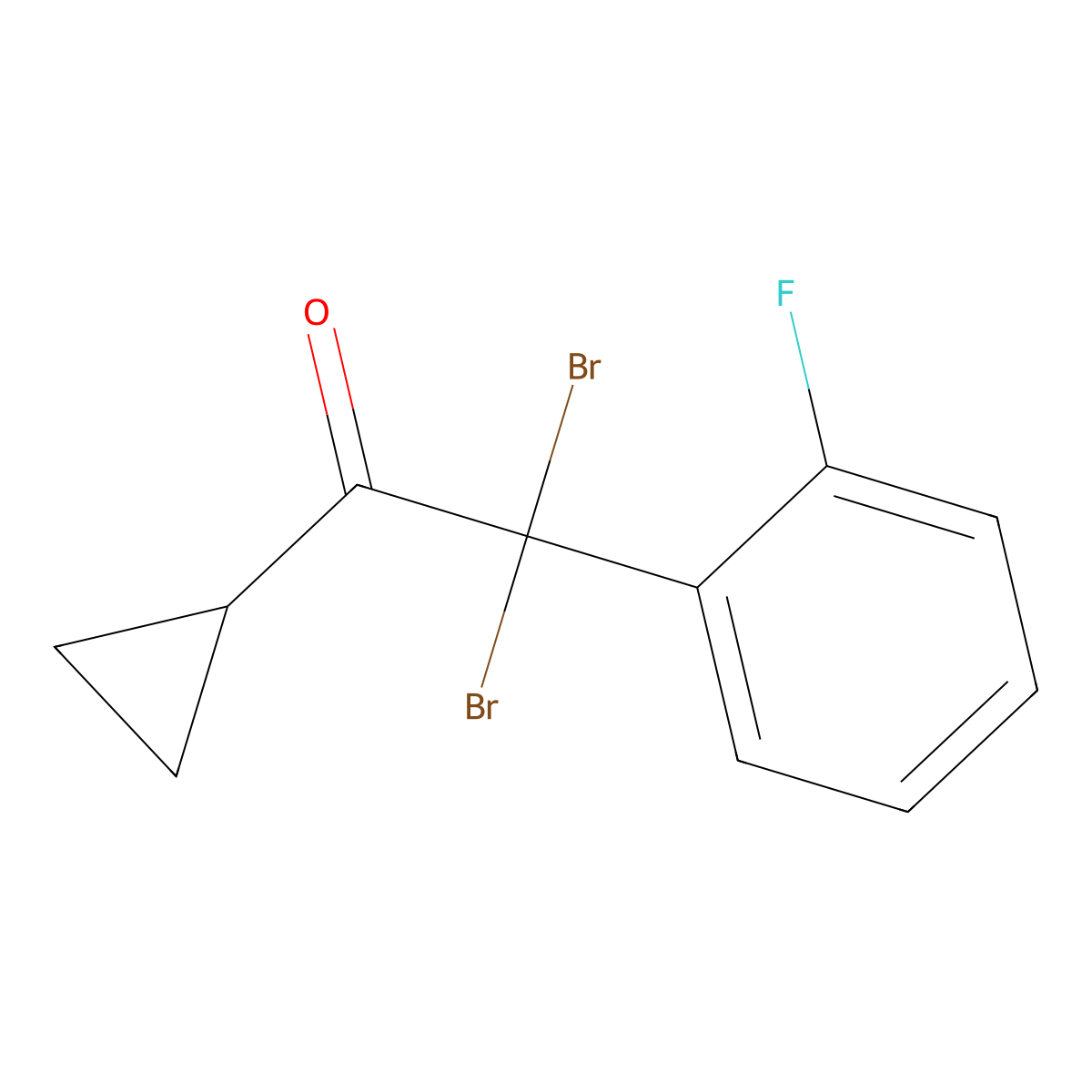 2,2-Dibromo-1-cyclopropyl-2-(2-fluorophenyl)-ethanone molecular structure, CAS 2091625-61-3