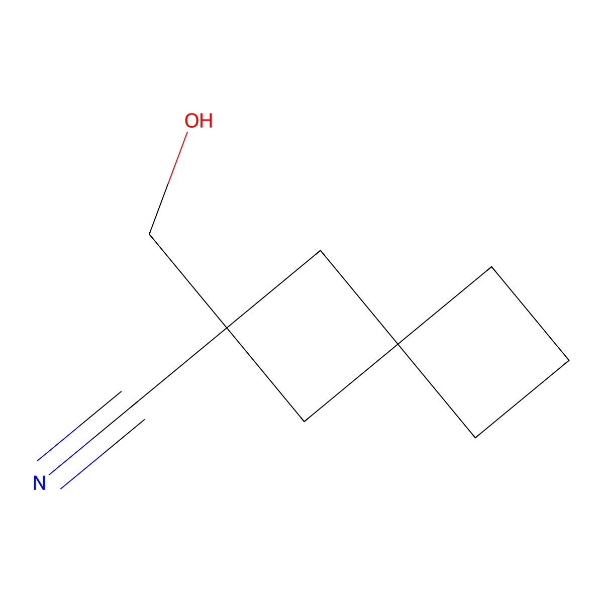 2-(Hydroxymethyl)spiro[3.3]heptane-2-carbonitrile molecular structure, CAS 2091626-54-7