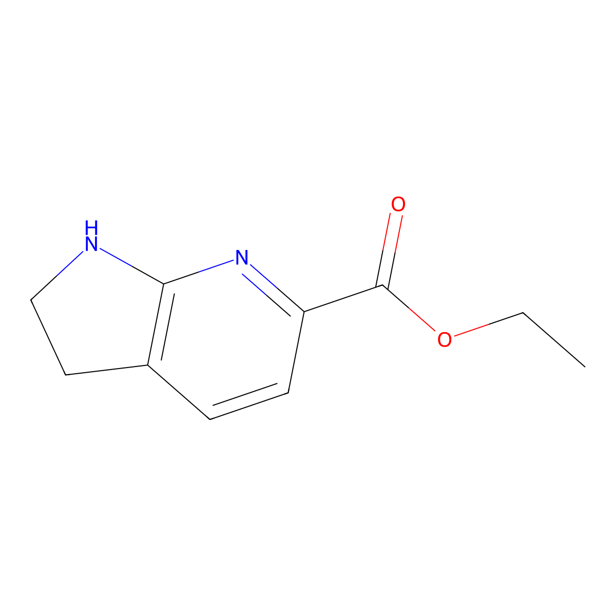 ethyl 1H,2H,3H-pyrrolo[2,3-b]pyridine-6-carboxylate molecular structure, CAS 2091629-89-7